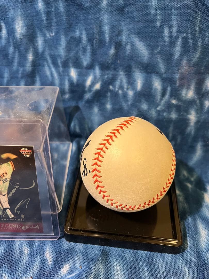 阪神タイガース　江夏豊　直筆サインボール　サインカード付き