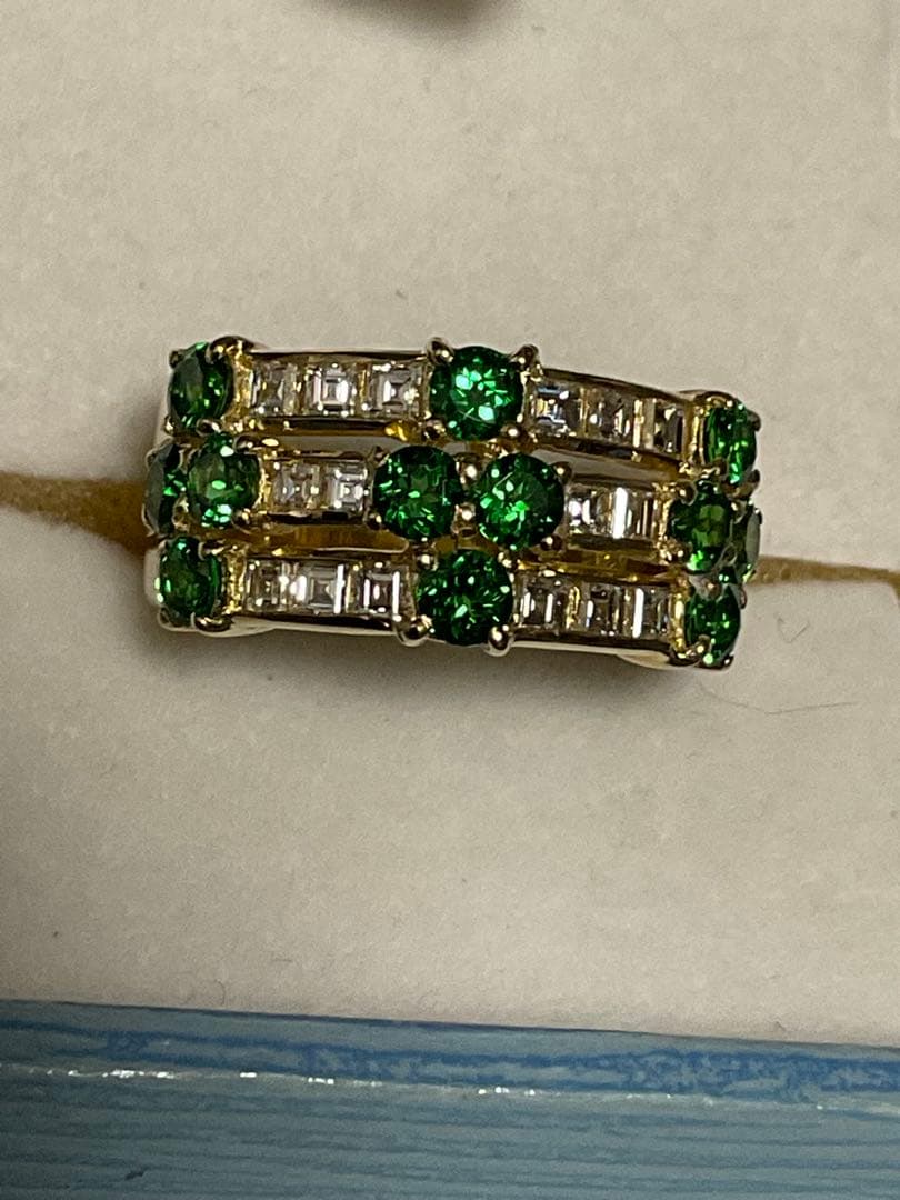 k18グリーンガーネットダイヤモンドリング