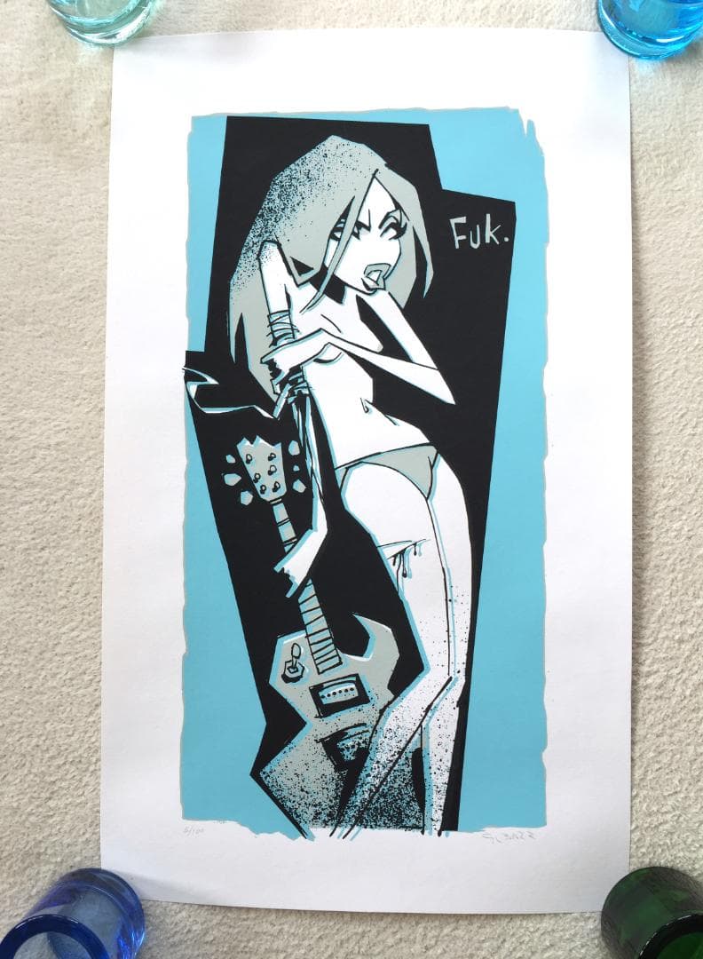 Glenn Barr Fuk Girl シルクスクリーン ポスターサイン入り