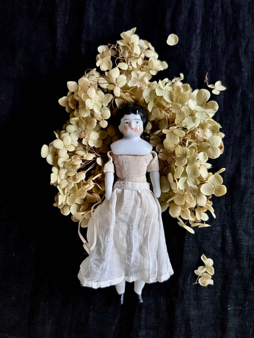 アンティーク　チャイナヘッドドール　タブリエ　16センチ　アナベルおまけ