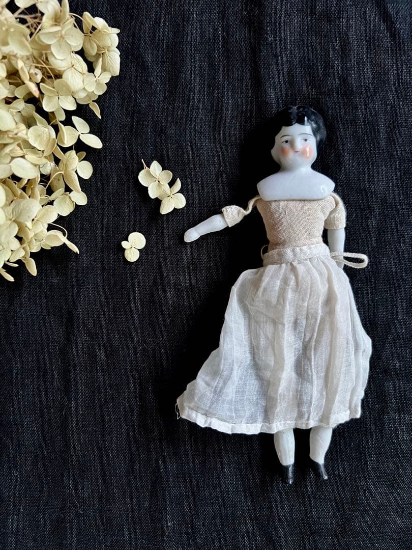 アンティーク　チャイナヘッドドール　タブリエ　16センチ　アナベルおまけ