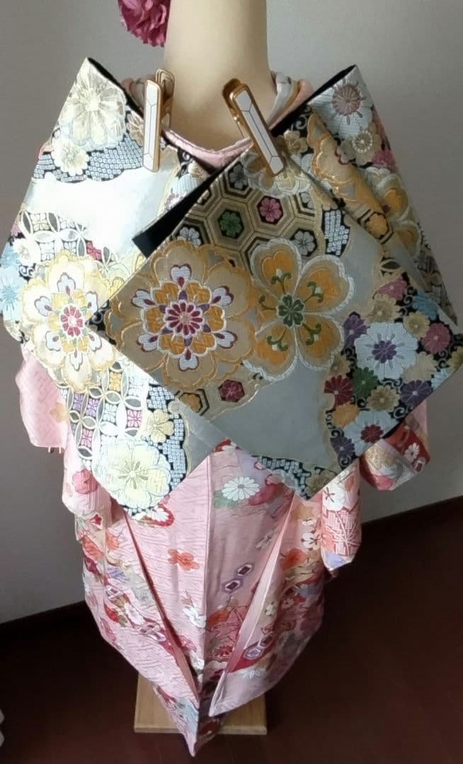 k様　441.花の妖精　振袖7点セット　正絹　フルセット　成人式　可愛いピンク