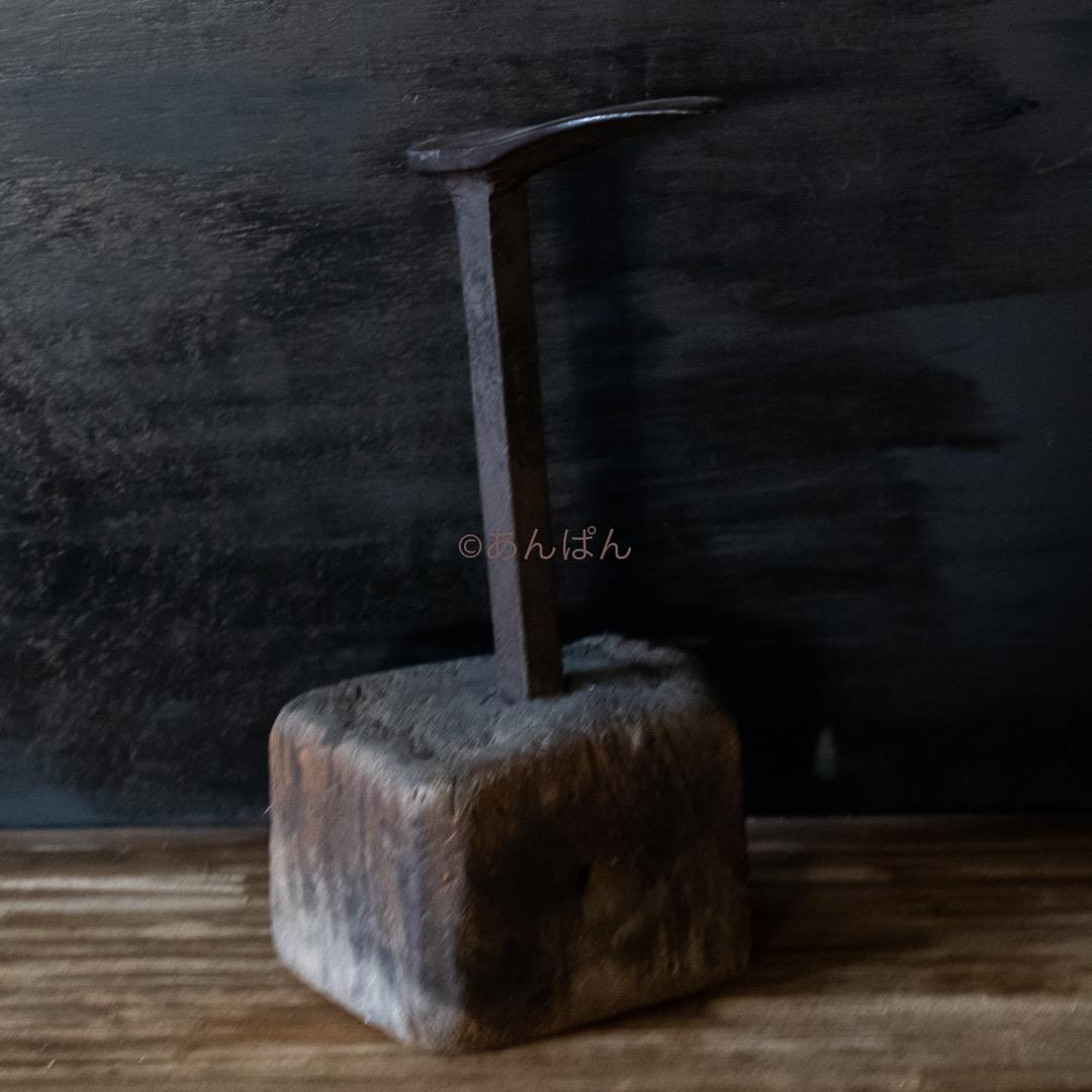 イギリス購入 アンティーク 靴職人 ディスプレイ アイアンスタンド 作業台蚤の市