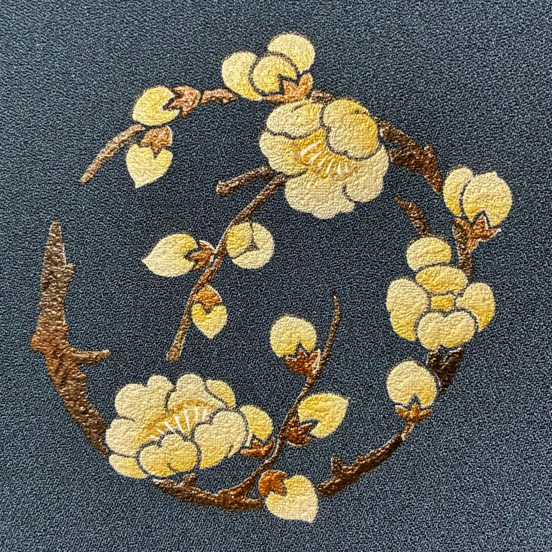 D62 訪問着 花模様 正絹 着物 袷 未使用極美品