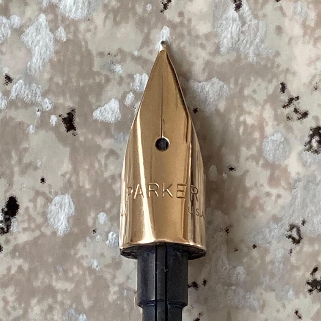 #124 オーバーホール済み 万年筆 PARKER パーカー シルバー 14k