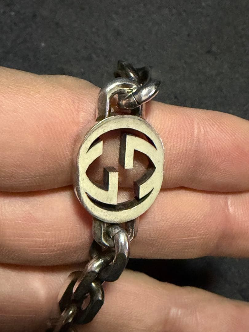 GUCCI グッチ インターロッキング チェーン ブレスレット シルバー 18