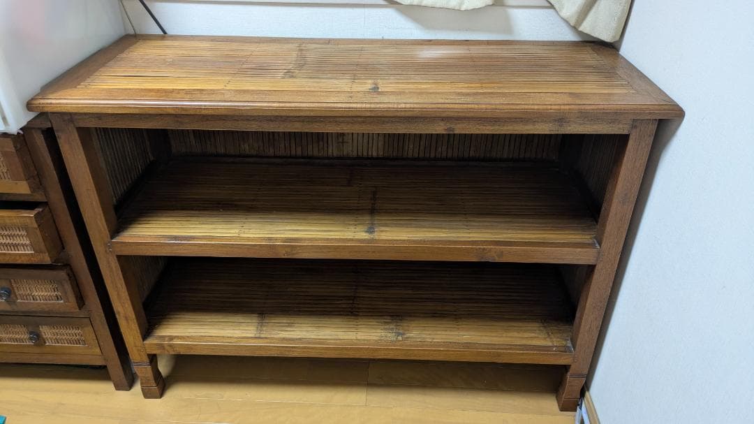 木製アジアンスタイルシェルフ　IDEE
