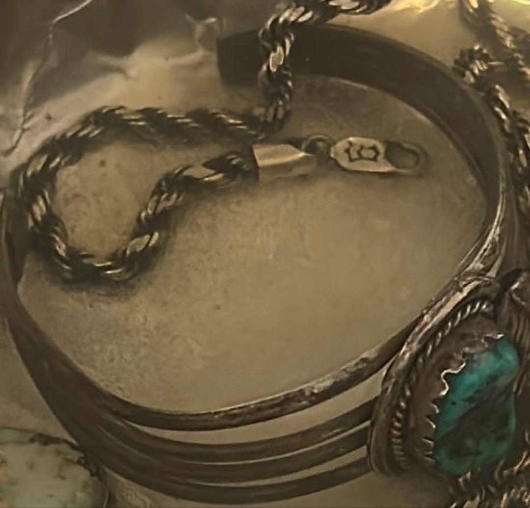 ターコイズ　バングル　　シルバー　ヴィンテージ　ナバホ　系