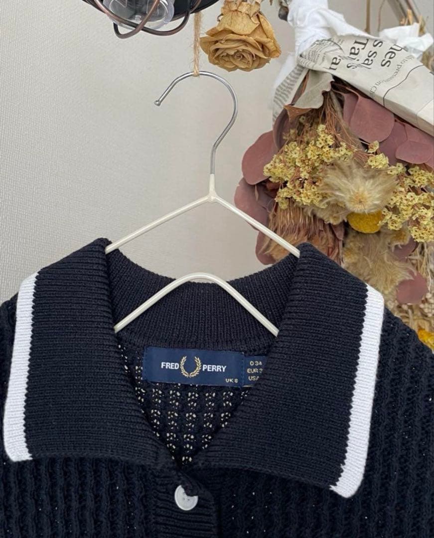 Fred Perry ノースリーブポロシャツ ネイビー