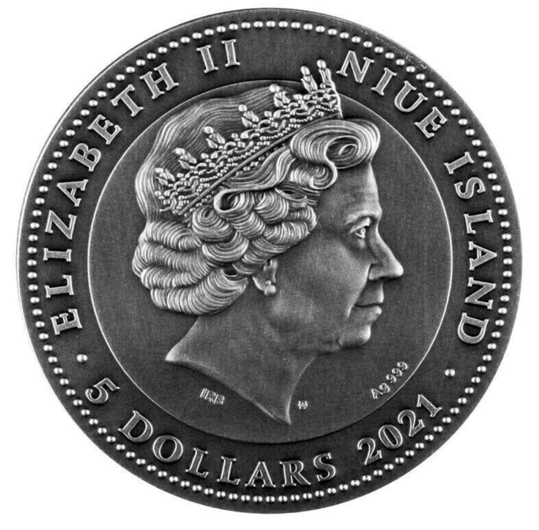 （訳アリ）2021年ニウエ　武士道　2オンス純銀（アンティーク仕上げ）