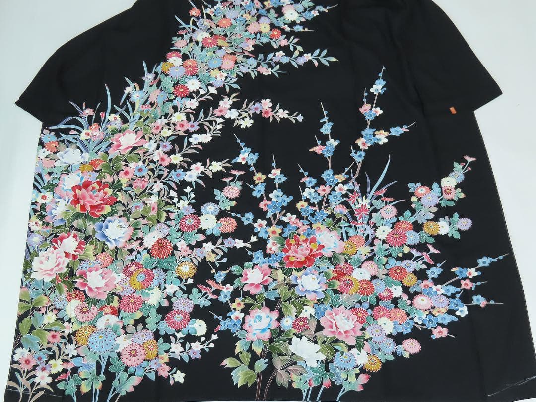 要事前確認　振袖　京加賀友禅　正絹　裄66cm　身丈162cm　3357rym