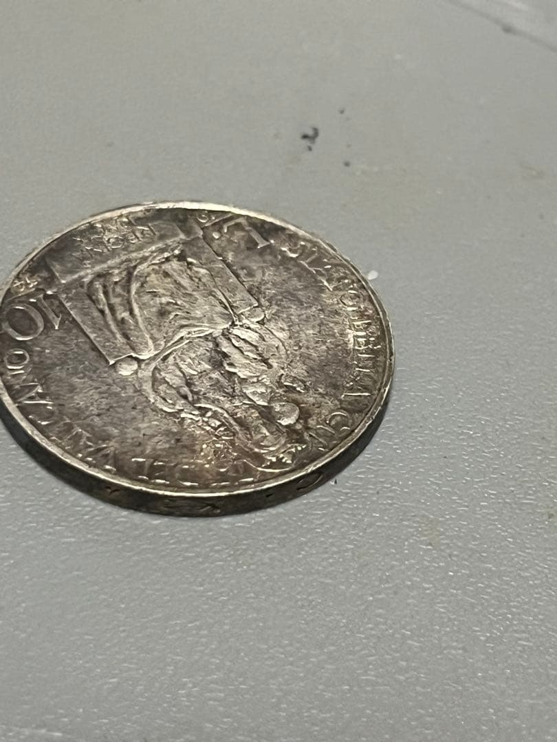 イタリア バチカン 10リラ 銀貨 ピオ6世 未使用 フィレンツェ購入