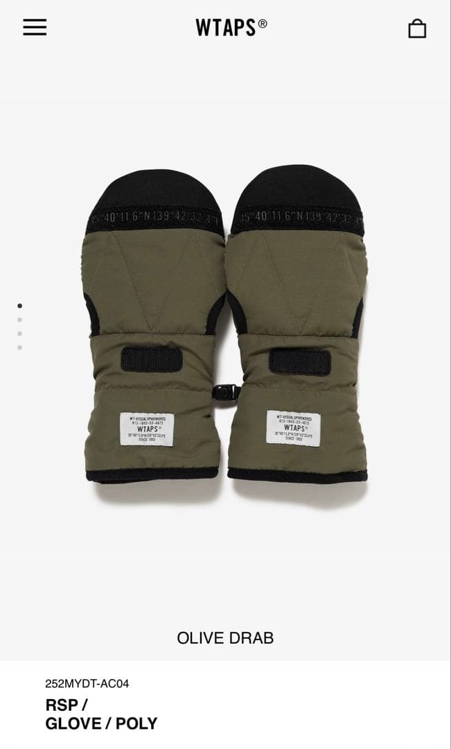 WTAPS RSP ミトン オリーブドラブ　サイズL
