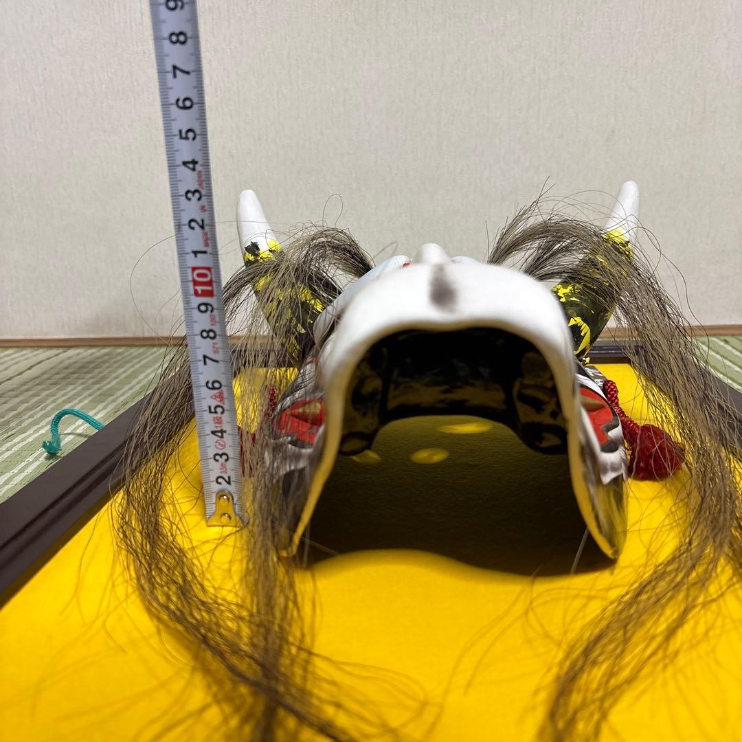 石見神楽面　般若　鬼　男　お面　能面　壁掛け　角　置物　レトロ　工芸品