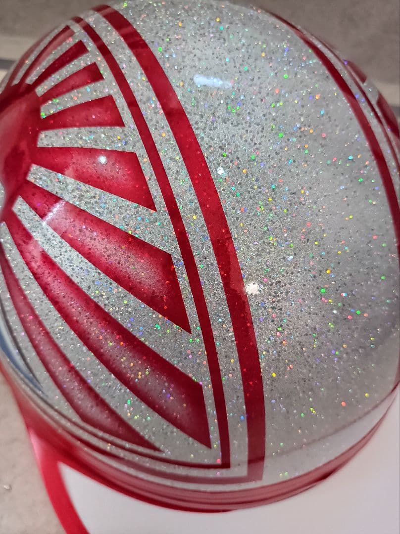 カスタムコルク半　大粒小粒MIX倍増七色ラメ✘Candyレッド富士日章