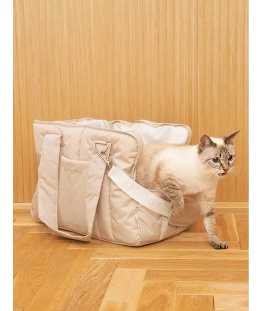 ジェラートピケ キルティングキャリーバック ベージュ