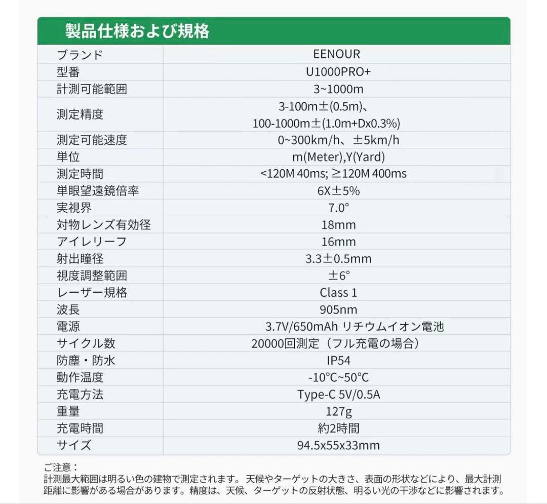 EENOUR U1000PRO ＋ゴルフ用レーザー距離計