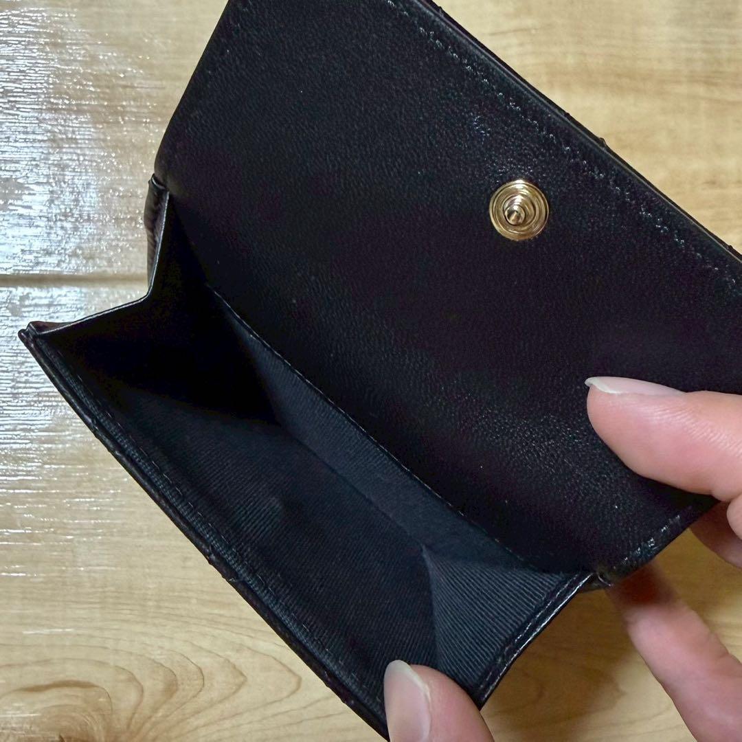 CHANEL シャネル ミニ財布 三つ折り財布 ラムスキン
