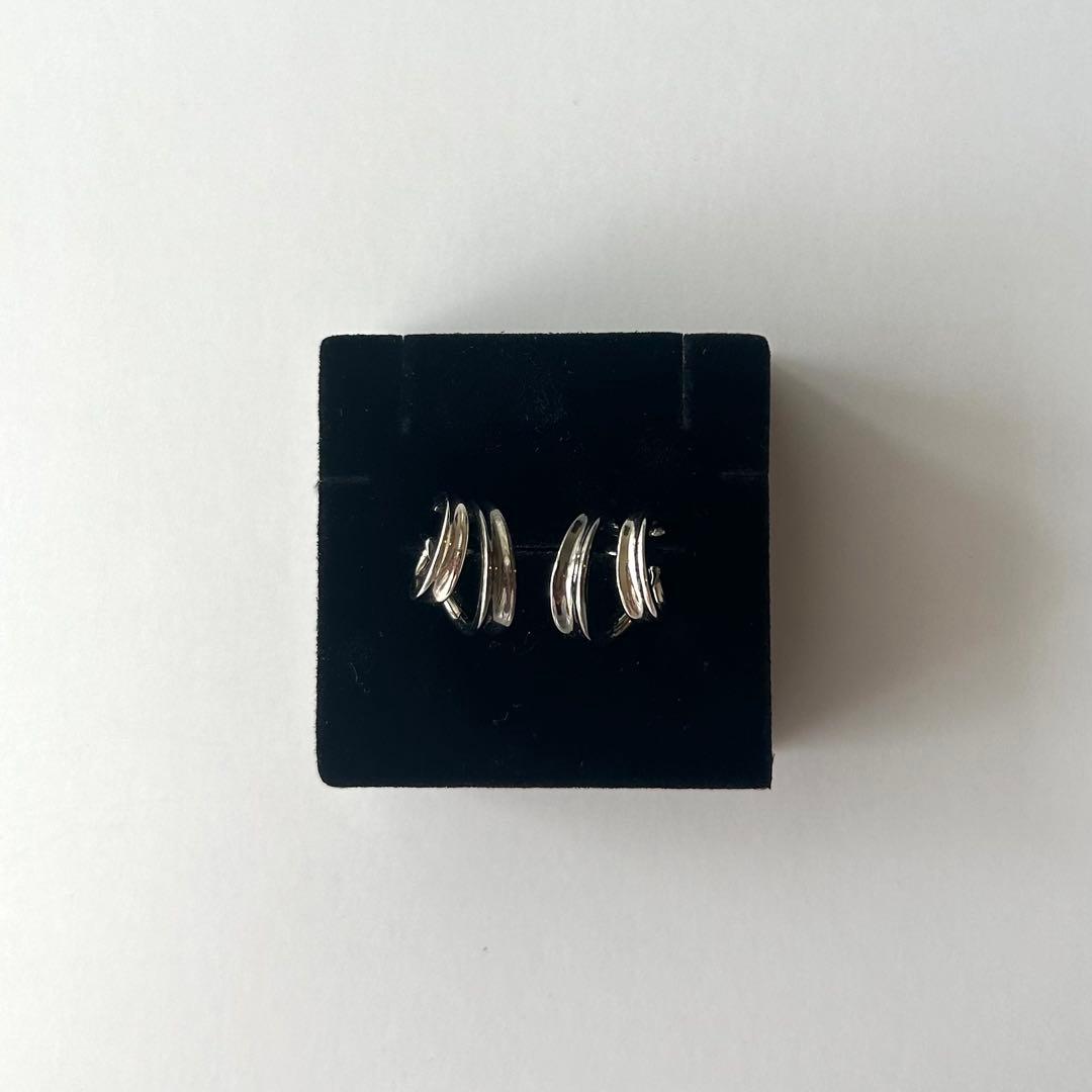 Jouete シルバー ブラック フープピアス