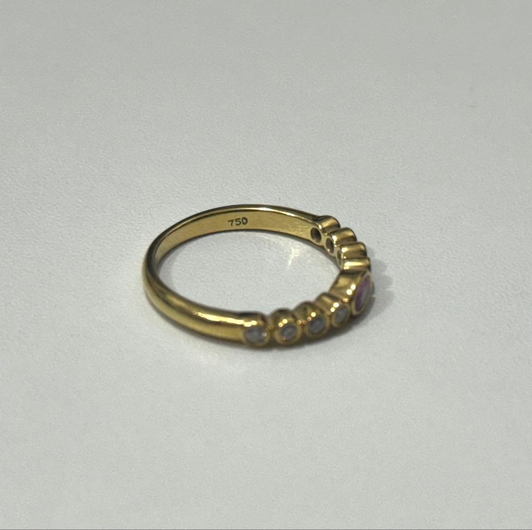 k18 750 石付き12号リング