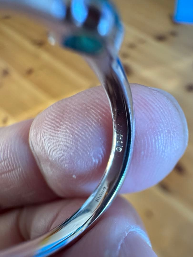 みぃ　パライバトルマリン　中宝研鑑別付0.140ct K10WGリング