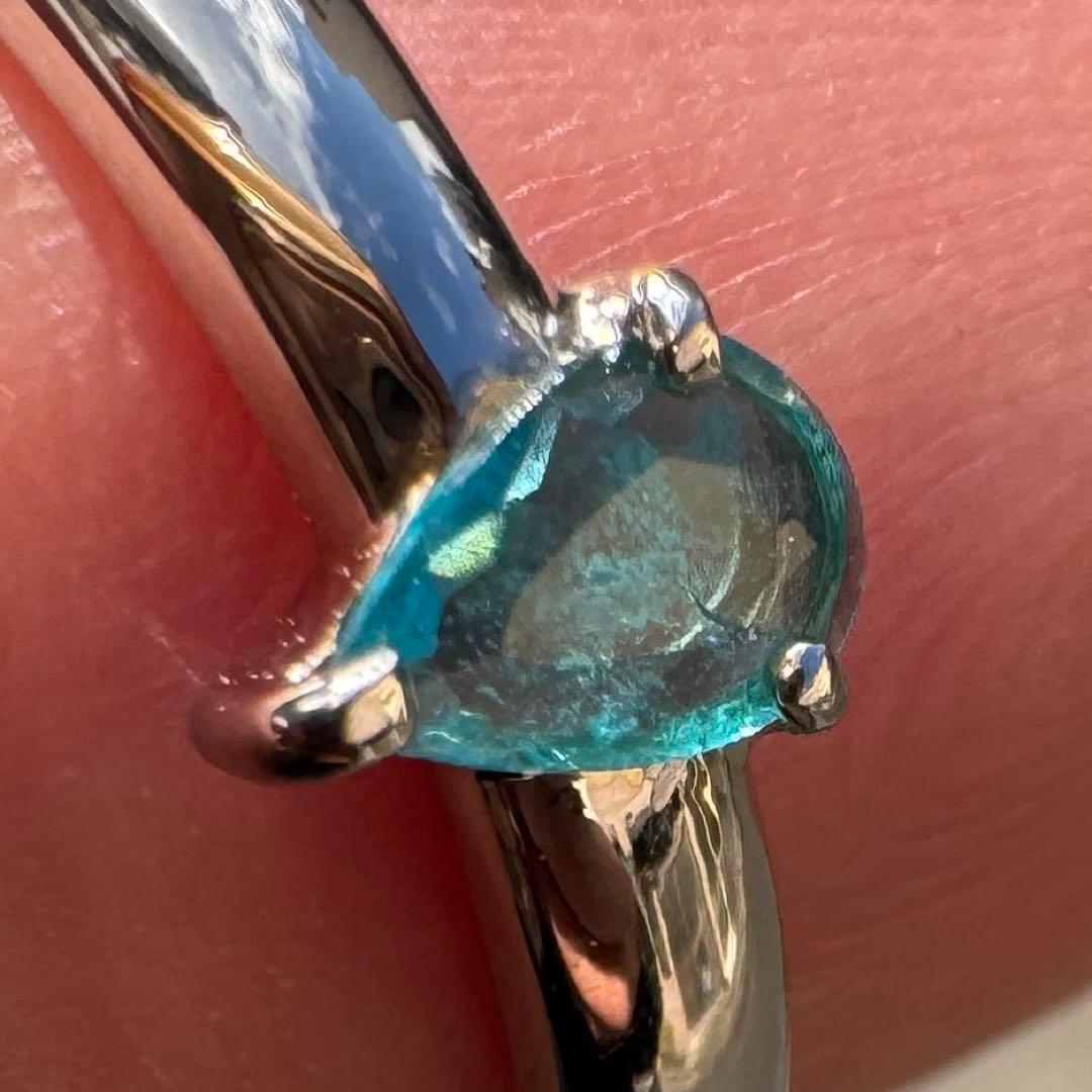 みぃ　パライバトルマリン　中宝研鑑別付0.140ct K10WGリング