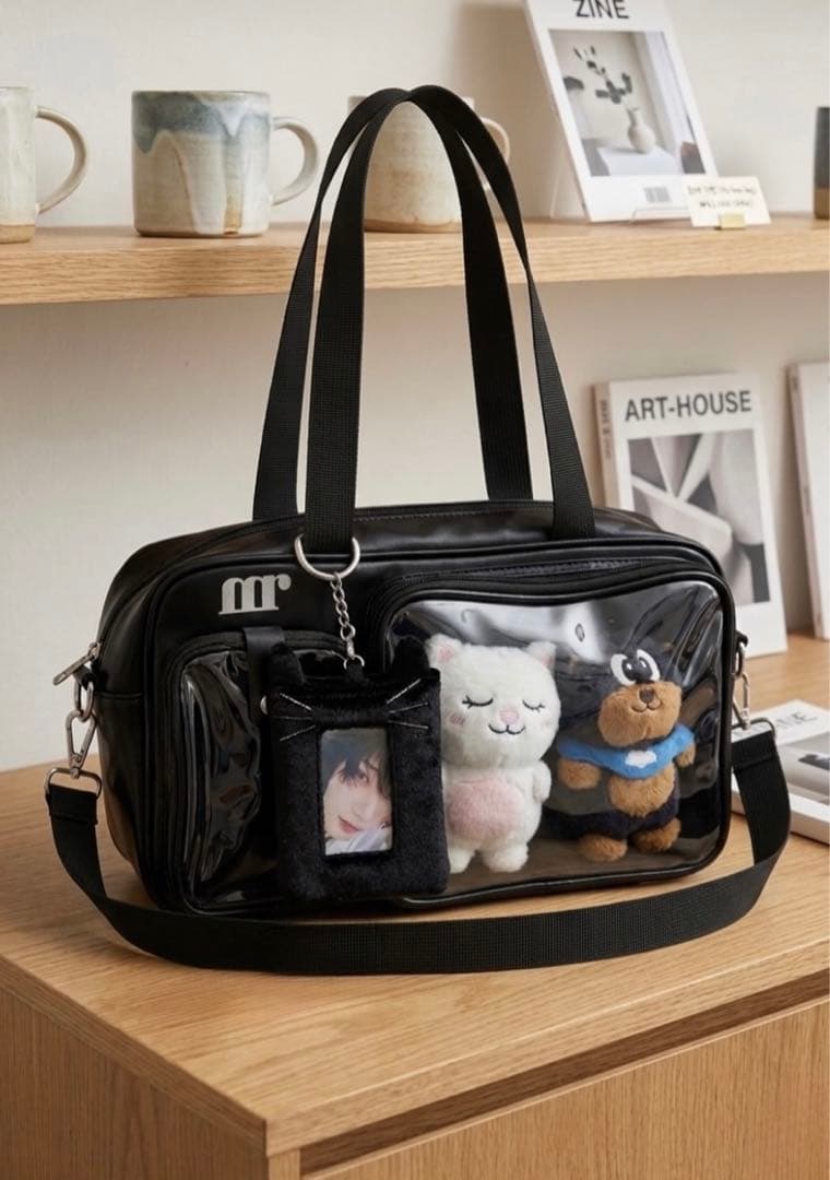 アルムア　バッグ　カバン　黒　イェソン　韓国　マウスラビット　トートバッグ