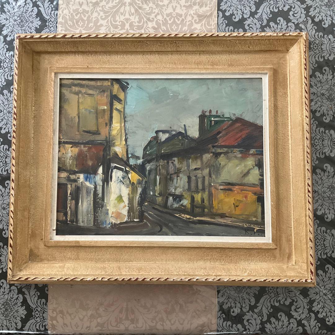 額縁　絵画油絵付き　レトロ