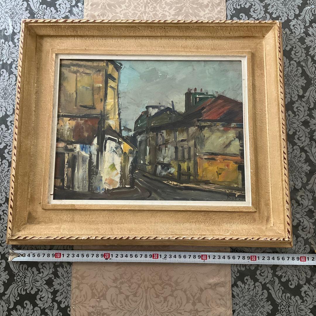 額縁　絵画油絵付き　レトロ