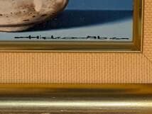 【真作】絵画　安倍英夫　油彩SM　寒椿　静物画　白陶花瓶に椿　X4