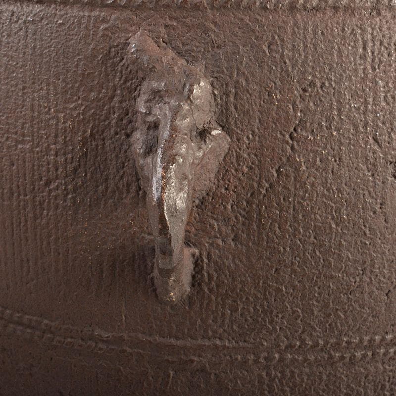 茶道具　釜師　畠春斎作　立俵釜　鉄釜　共箱　M　6614C