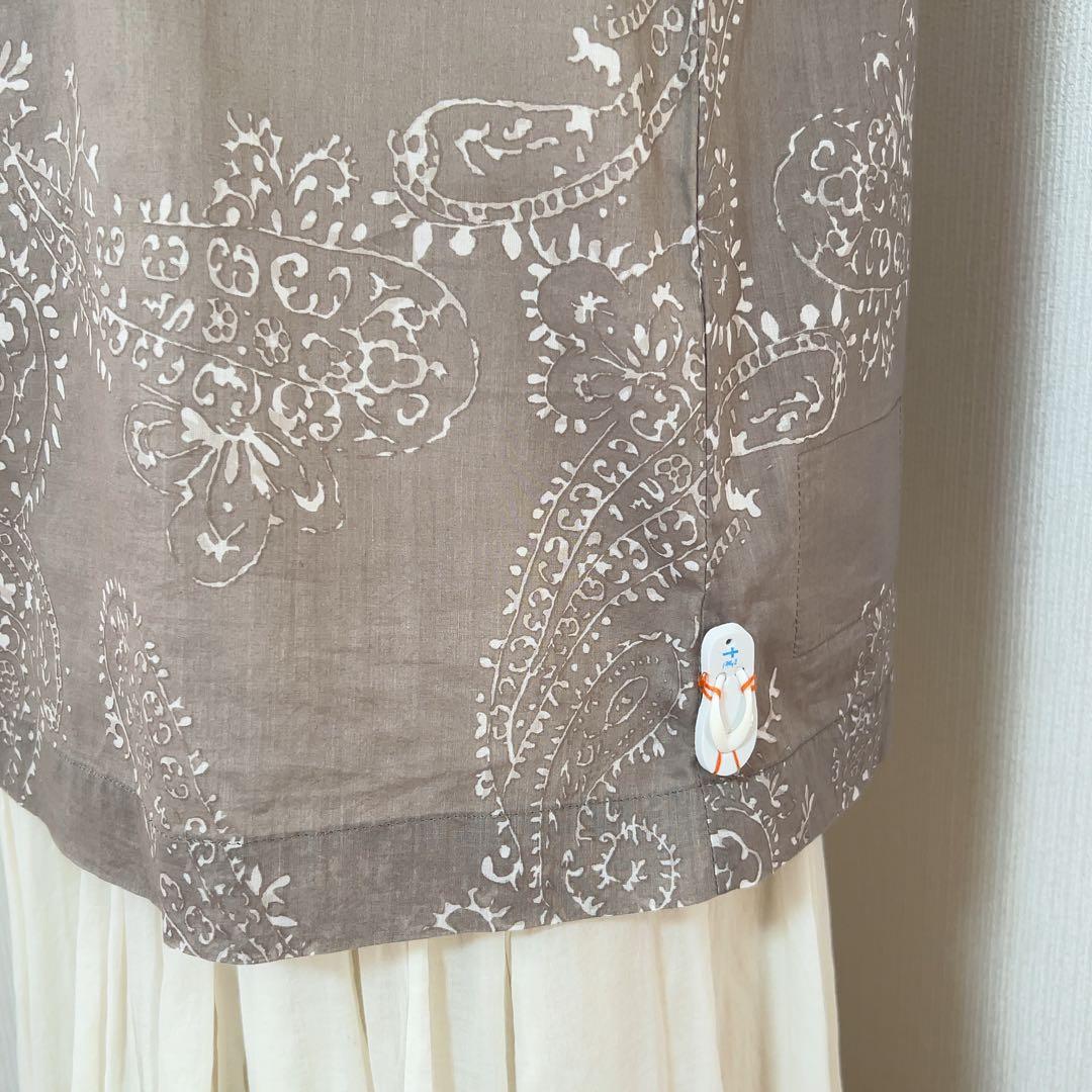 vm ヴーム　ノースリーブ　シャツ　ペイズリー柄