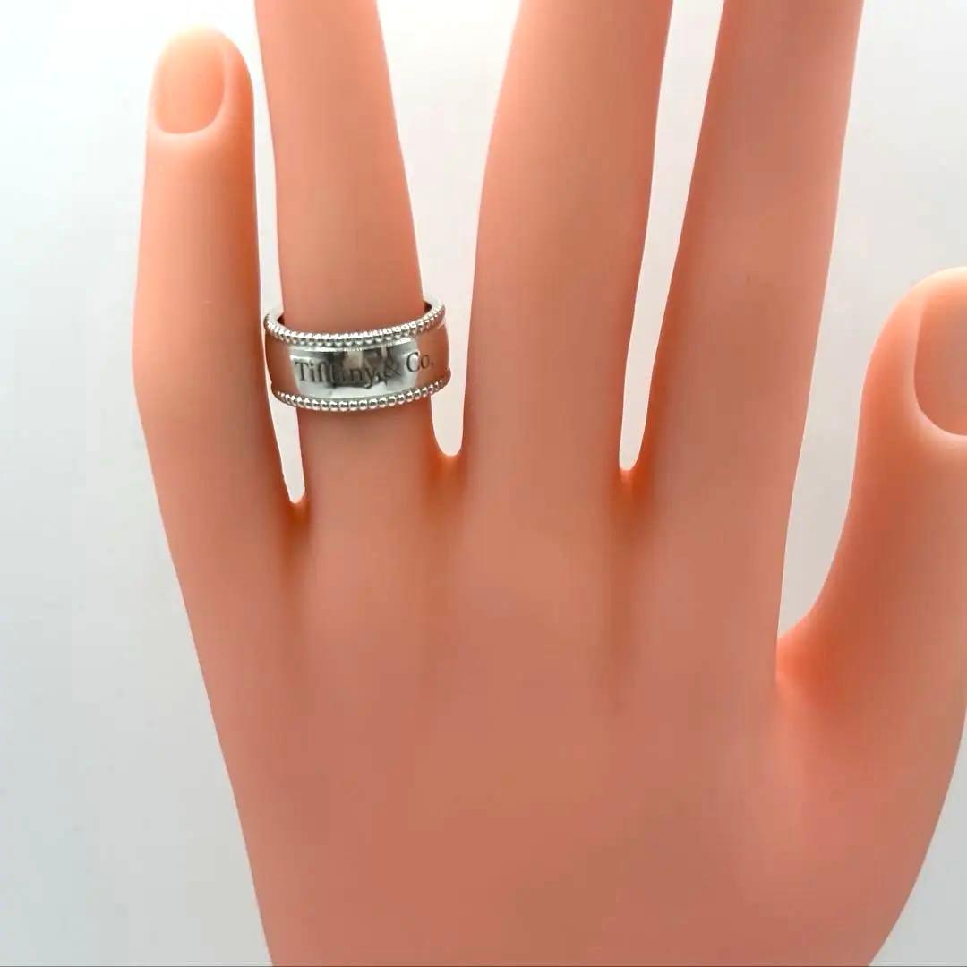 TIFFANY&Co.【超希少】ミルグレインロゴワイドリング　　約8号弱　付属品
