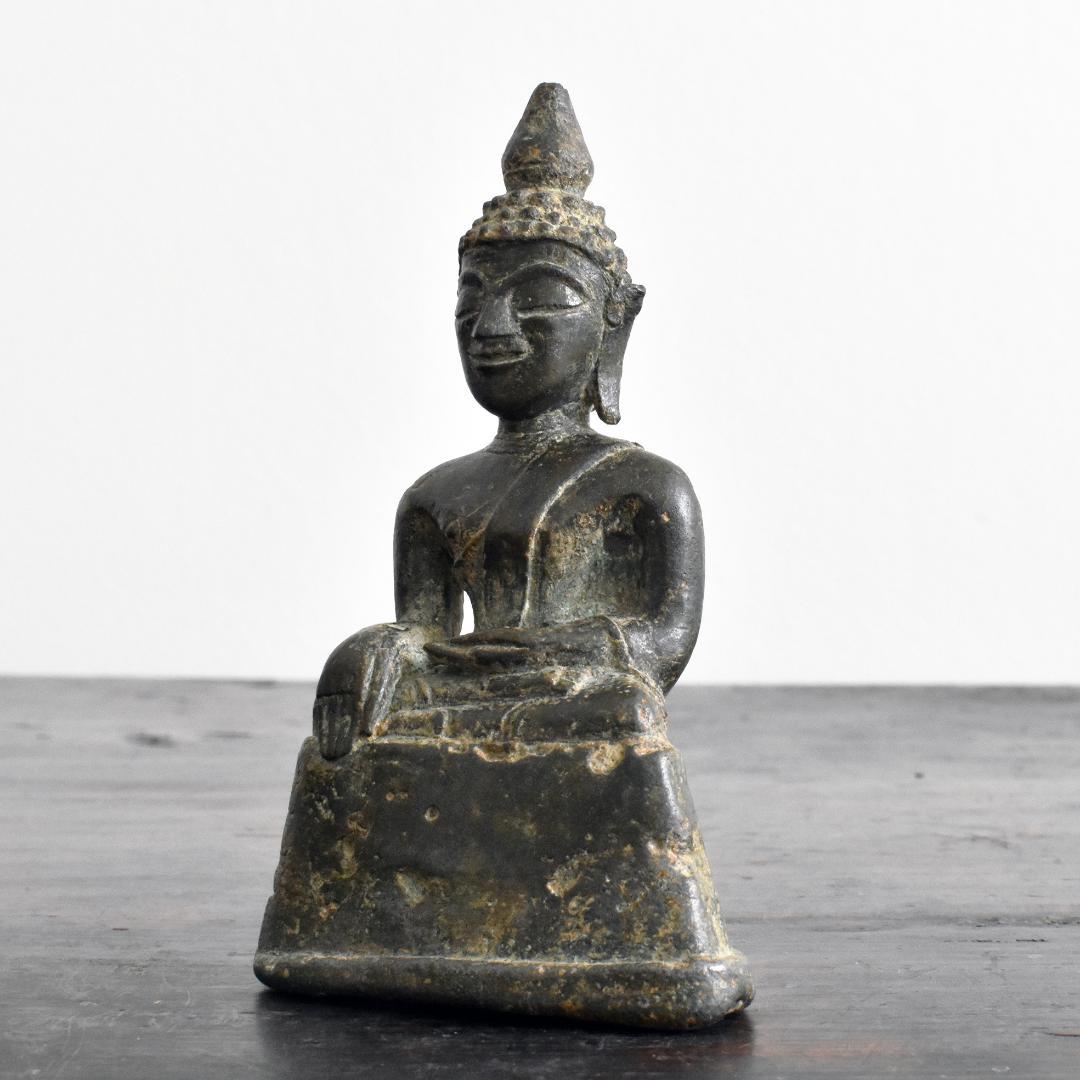 18世紀 東南アジア ラオス 青銅製仏像 /古銅/鋳造/金銅仏/ブッダ/タイ