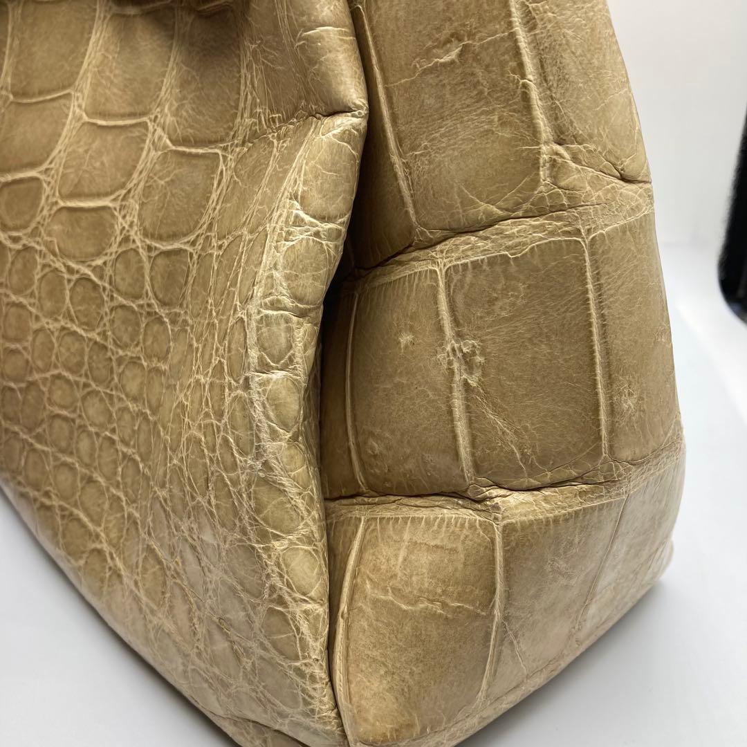 ⭐️ 定価数十万 マウロゴヴェルナ 本革 クロコダイル ワニ革 バッグ　イタリア製