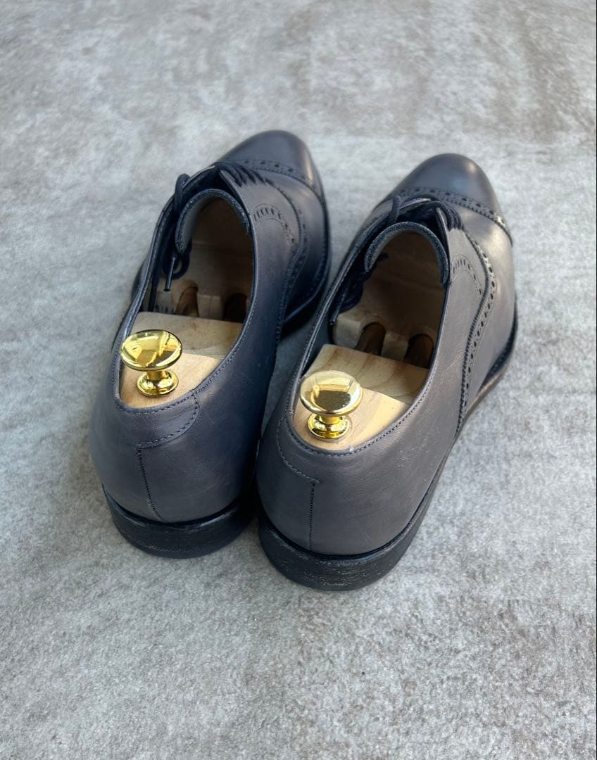 【美品】ジャランスリワヤ　クォーターブローグ　グレー　シューキーパー付