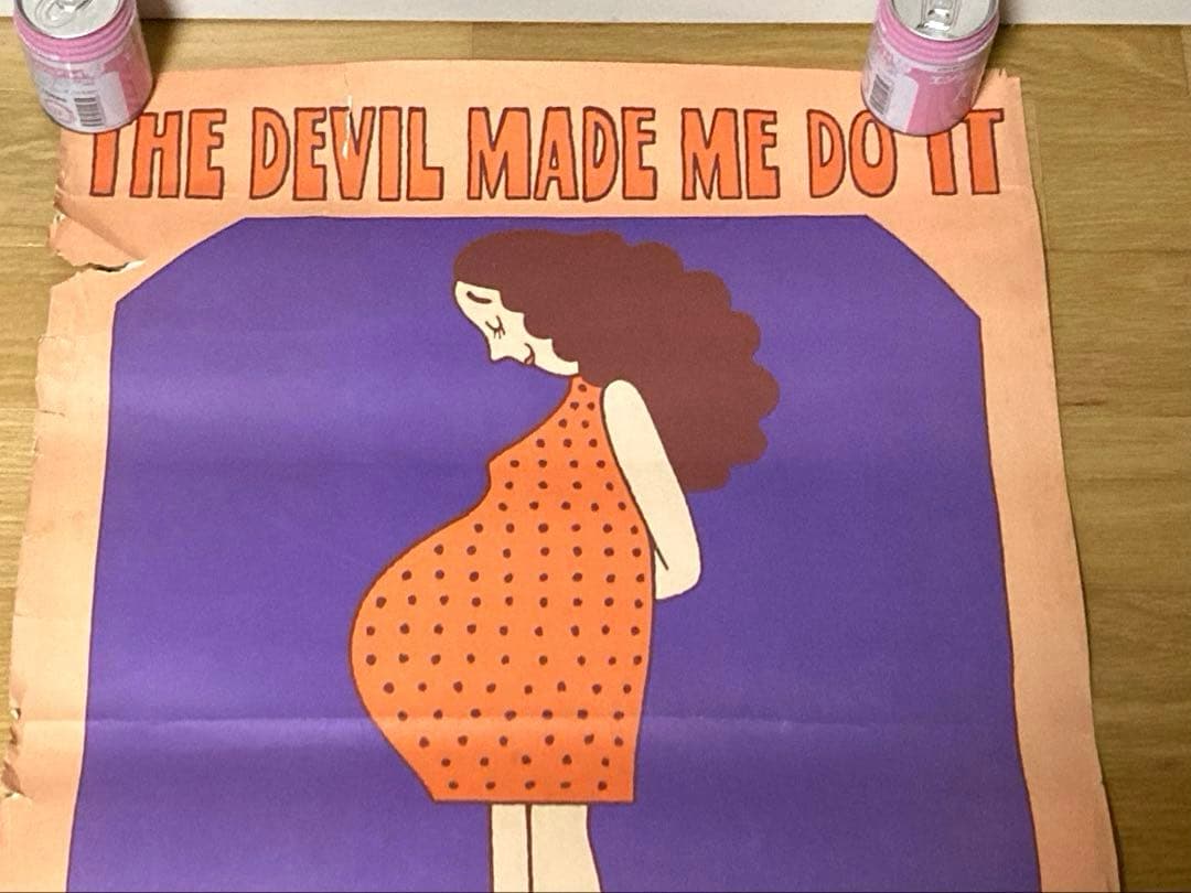 70年代 ビンテージ 1972 ライオネル・カリッシュ イラスト 妊婦 ポスター