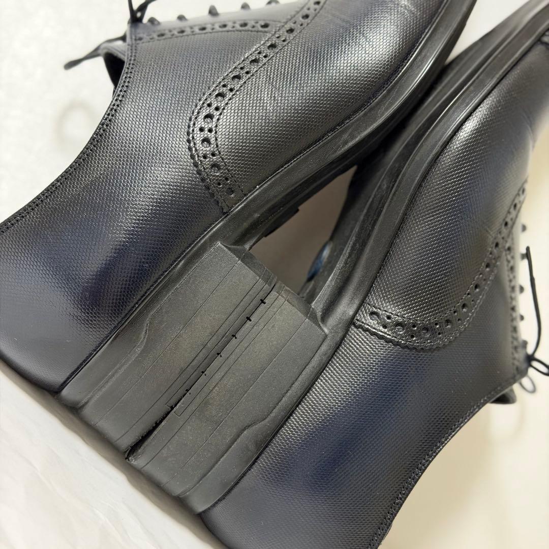 美品 ムッシュニコル 本革 スクエアトゥ ドレスシューズ 26cm レザー 内羽