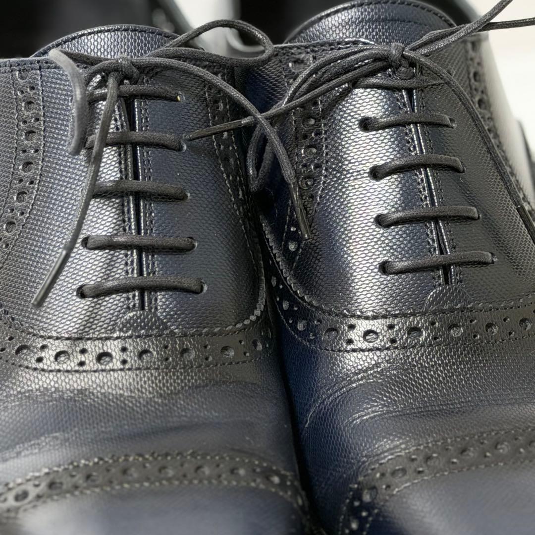 美品 ムッシュニコル 本革 スクエアトゥ ドレスシューズ 26cm レザー 内羽