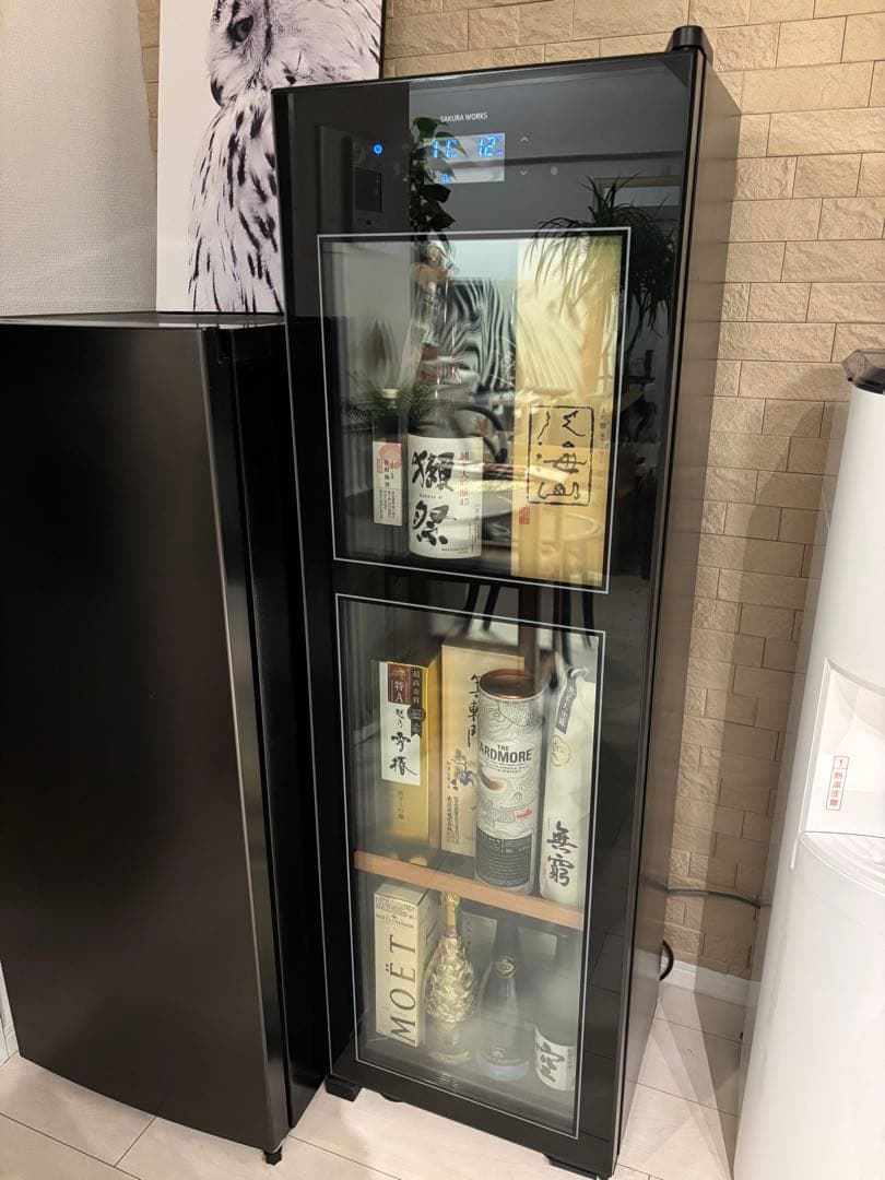 あちゅたろ　ワインセラー SAKURA WORKS ブラックガラス