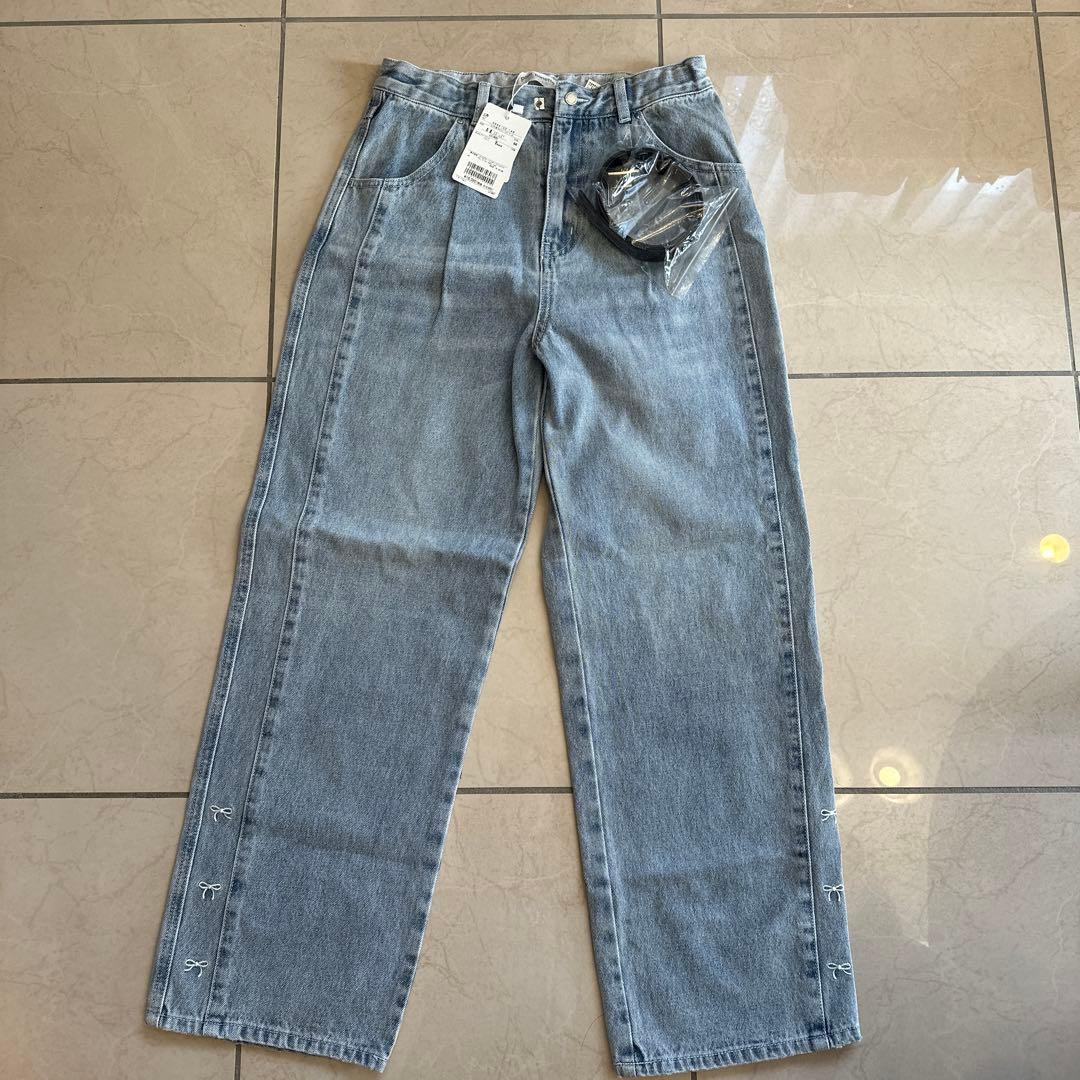 半額以下！★新品タグ付★ポンポネットジュニア　デニムパンツ L2024年秋冬物