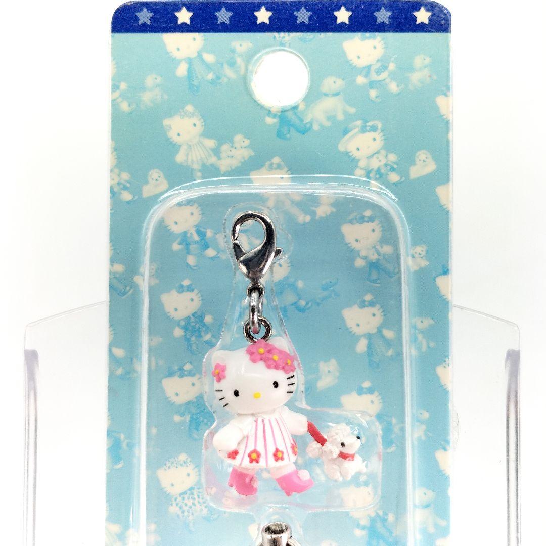 未開封 レア ハローキティ プードル ストラップ 根付け おさんぽ 2002年