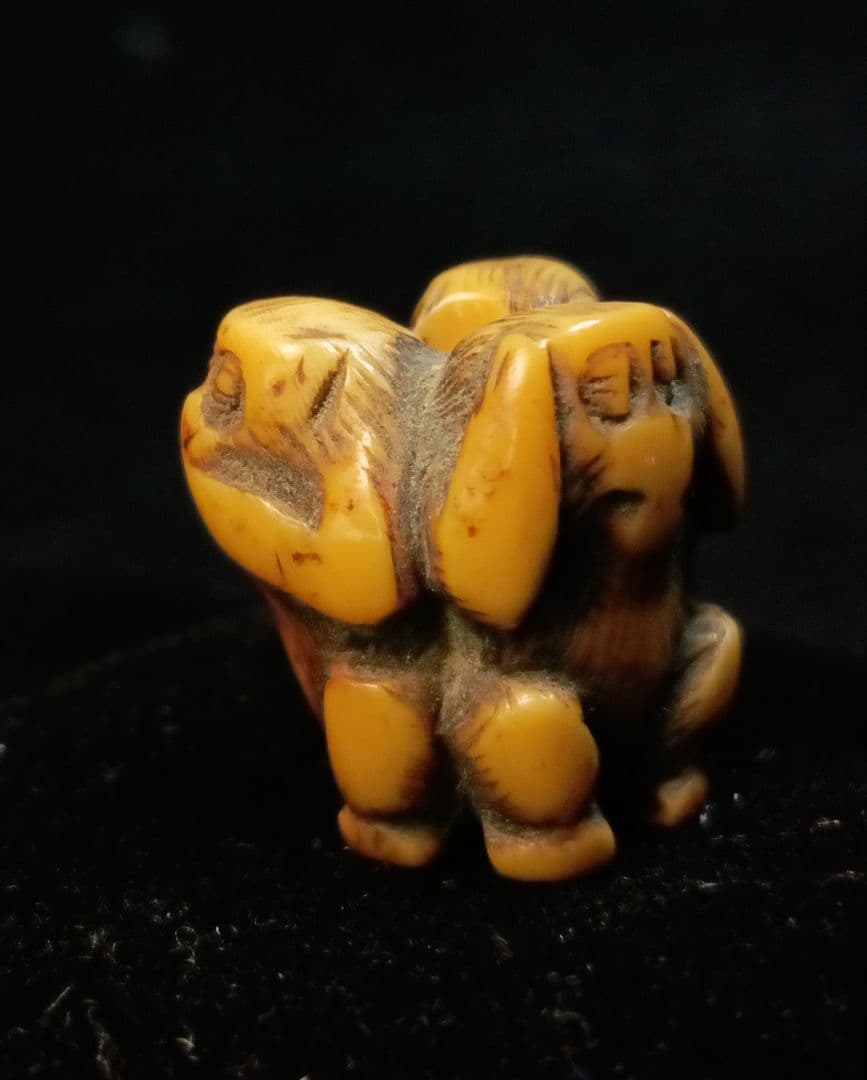 江戸時代 「三猿 見ざる聞かざる言わざる」 織締玉 根付