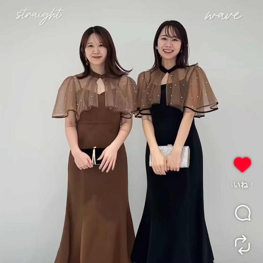 【LEJA】パールパイピングボレロ付き2wayマーメイドフレアロングドレス