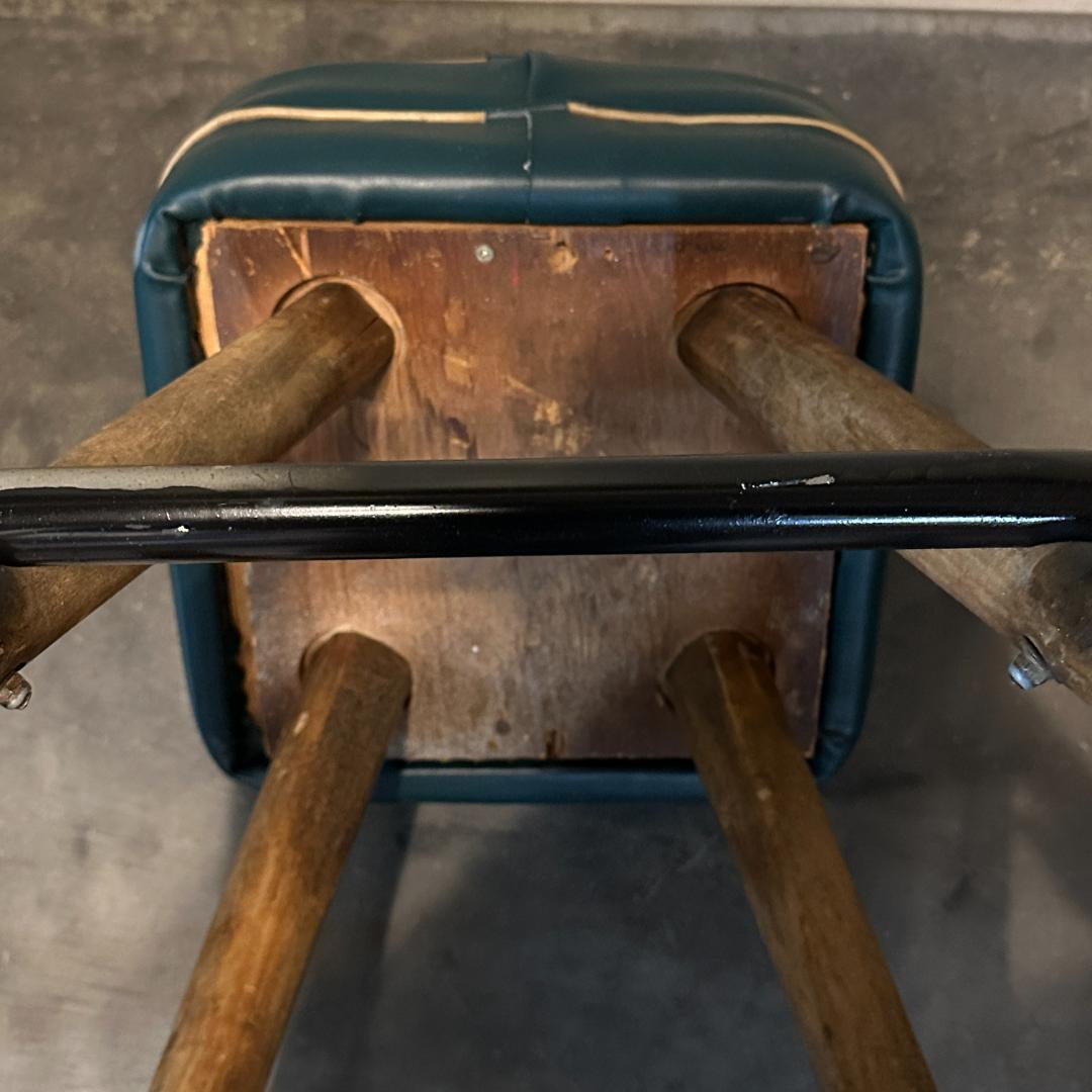 ヴィンテージ レトロ 木製脚ハイスツール バースツール 古家具 カウンターチェア