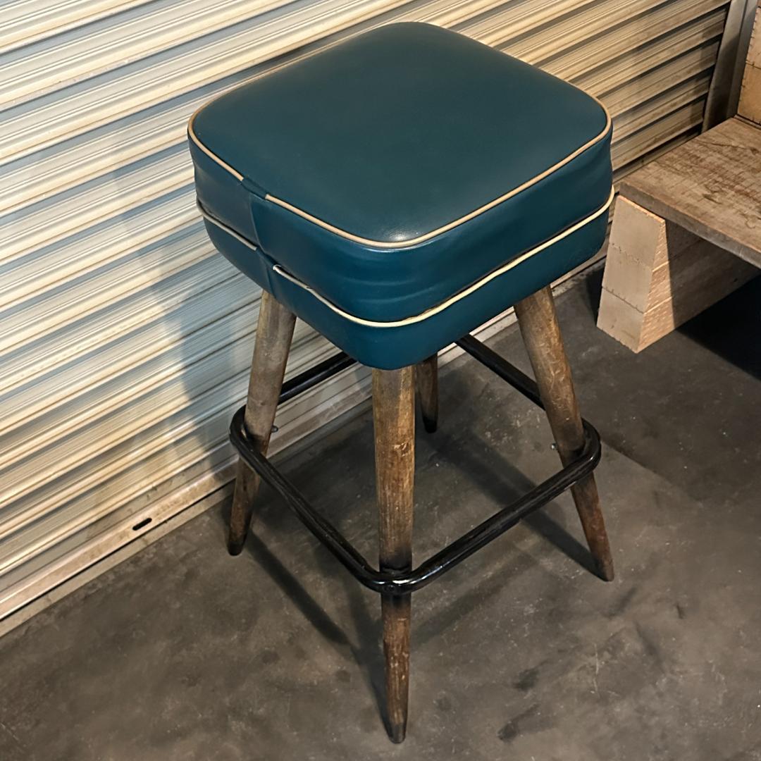 ヴィンテージ レトロ 木製脚ハイスツール バースツール 古家具 カウンターチェア