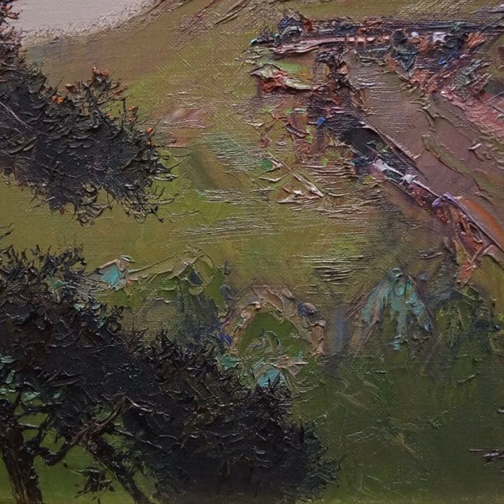 若井繁雄10号油彩画 油絵 絵画 肉筆画 原画 高級額装 アート 風景画 古美術