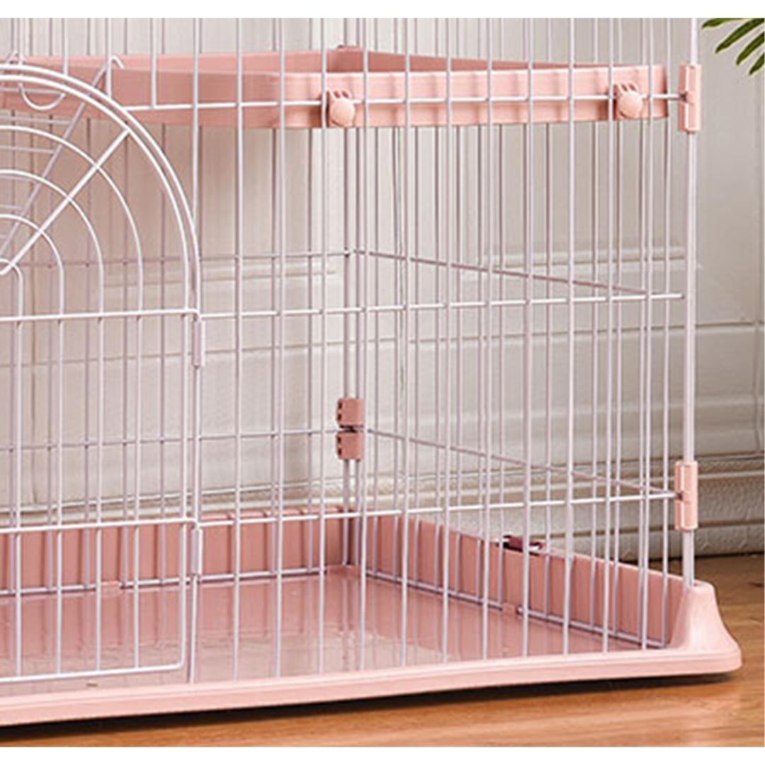 【ピンク】猫 ケージ キャットケージ 2段 猫ゲージ 多段 脱走防止ペットケージ