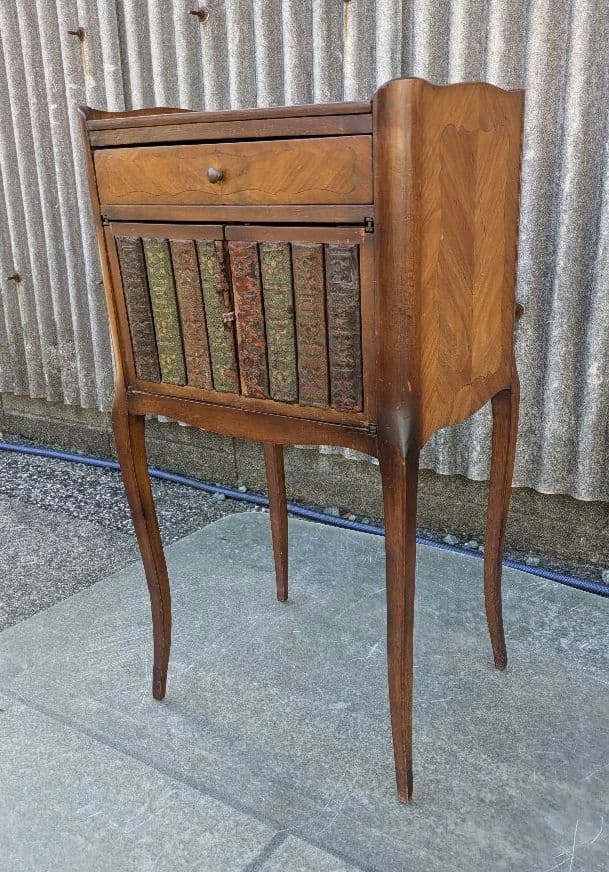 19世紀　フランス　アラビア文茶釉台付鉢　アンティーク花台