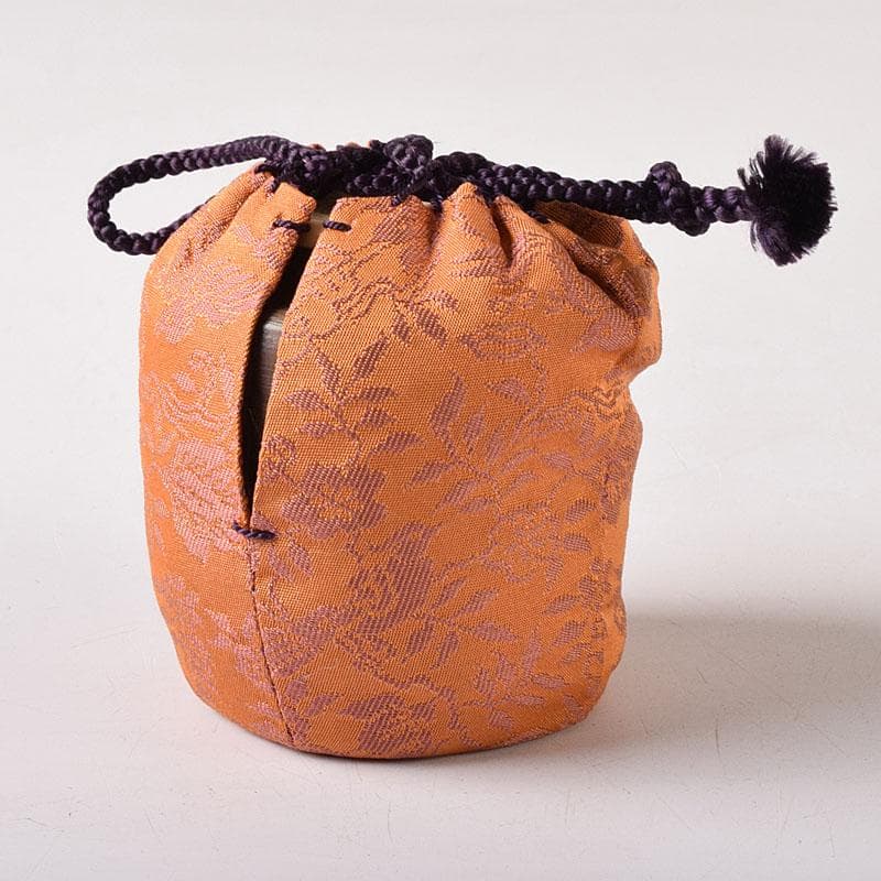 茶道具　備前焼　小西陶古作　茶入　正絹古代名物裂仕覆付　共箱　V　7637